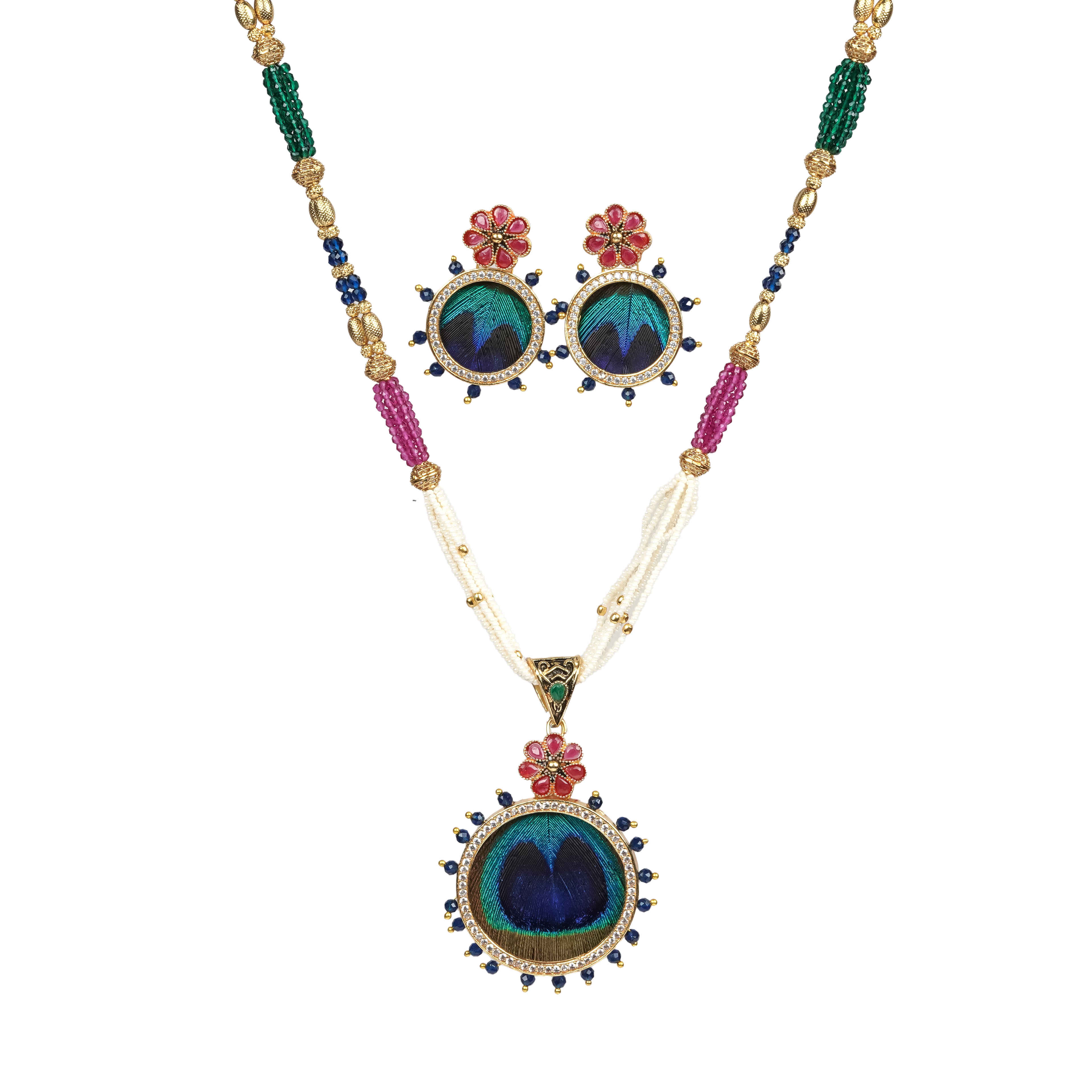 Peacock Aura Heritage Jewelry Set