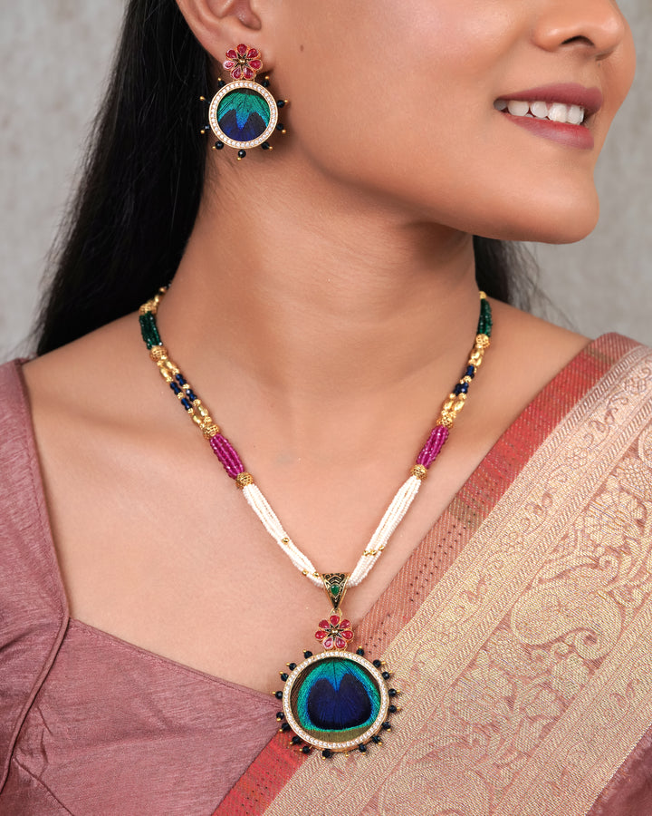 Peacock Aura Heritage Jewelry Set