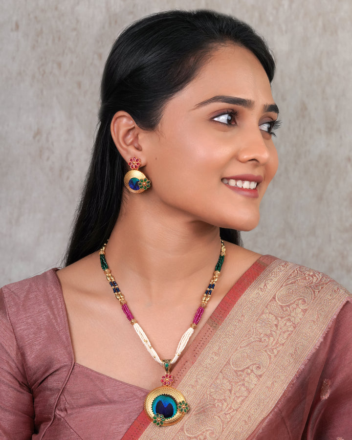 Peacock Bloom Artisan Jewelry Set