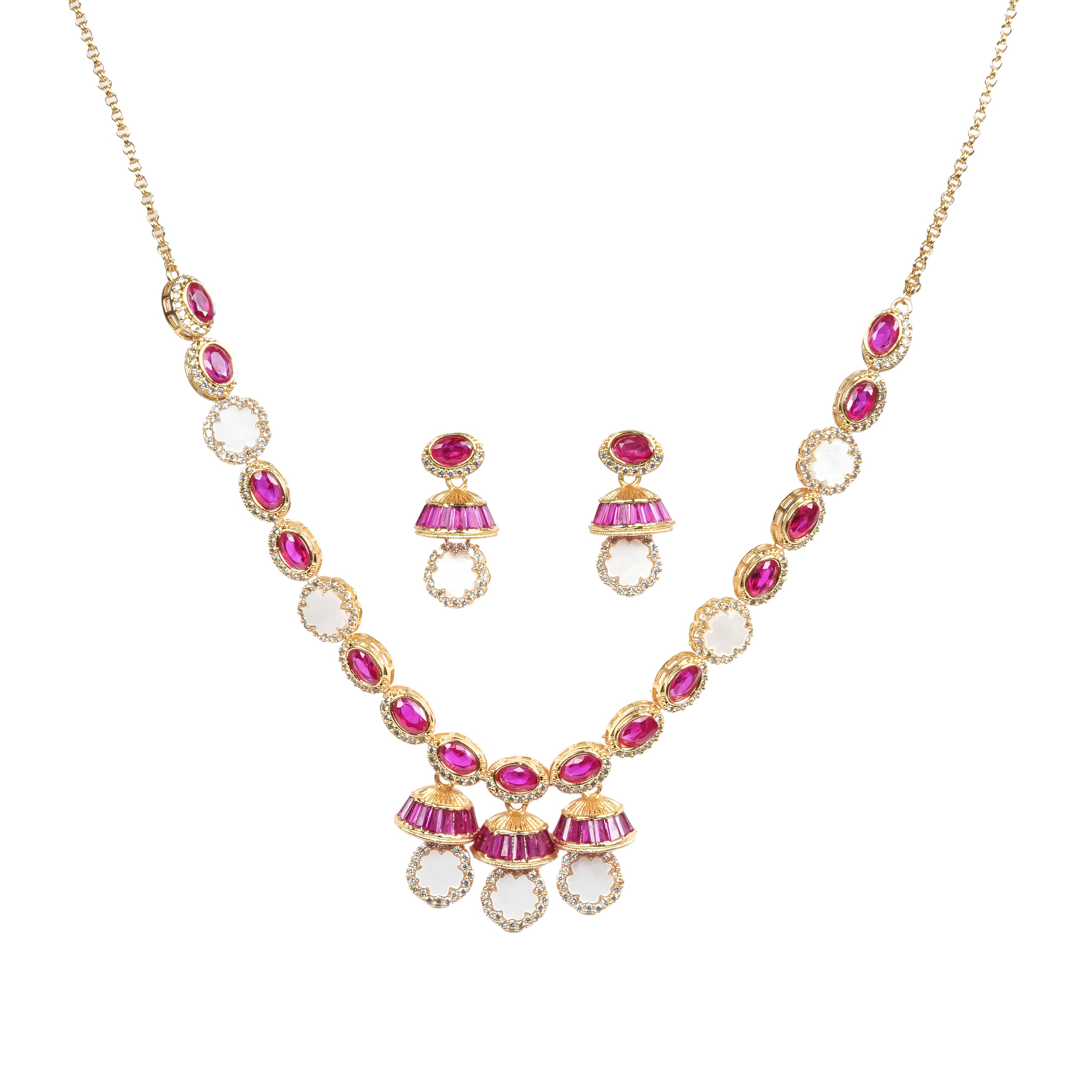 : Ruby Radiance Oval-Cut Necklace & Earring Set