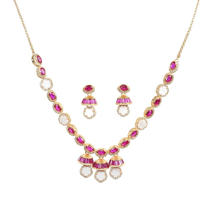 : Ruby Radiance Oval-Cut Necklace & Earring Set