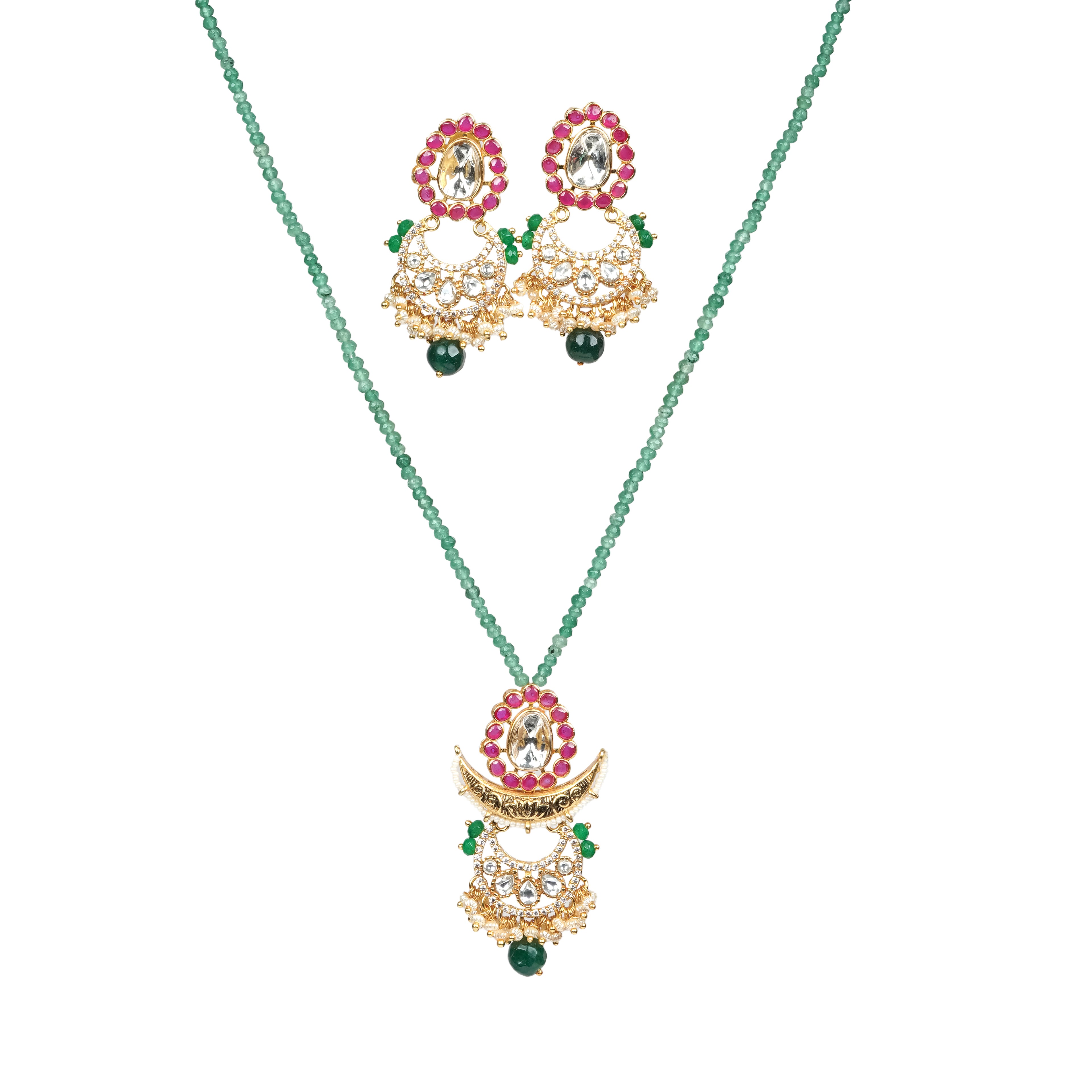 Emerald Maharani Crescent Set
