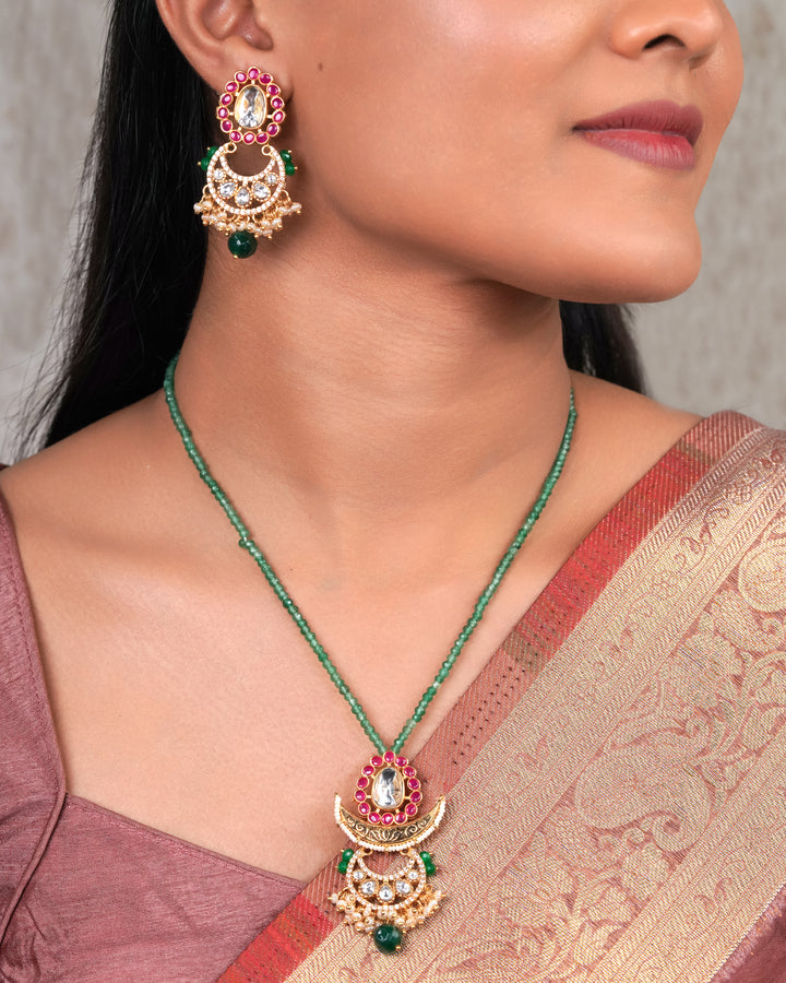 Emerald Maharani Crescent Set