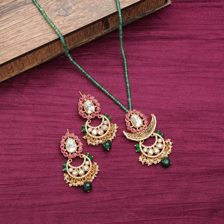 Emerald Maharani Crescent Set