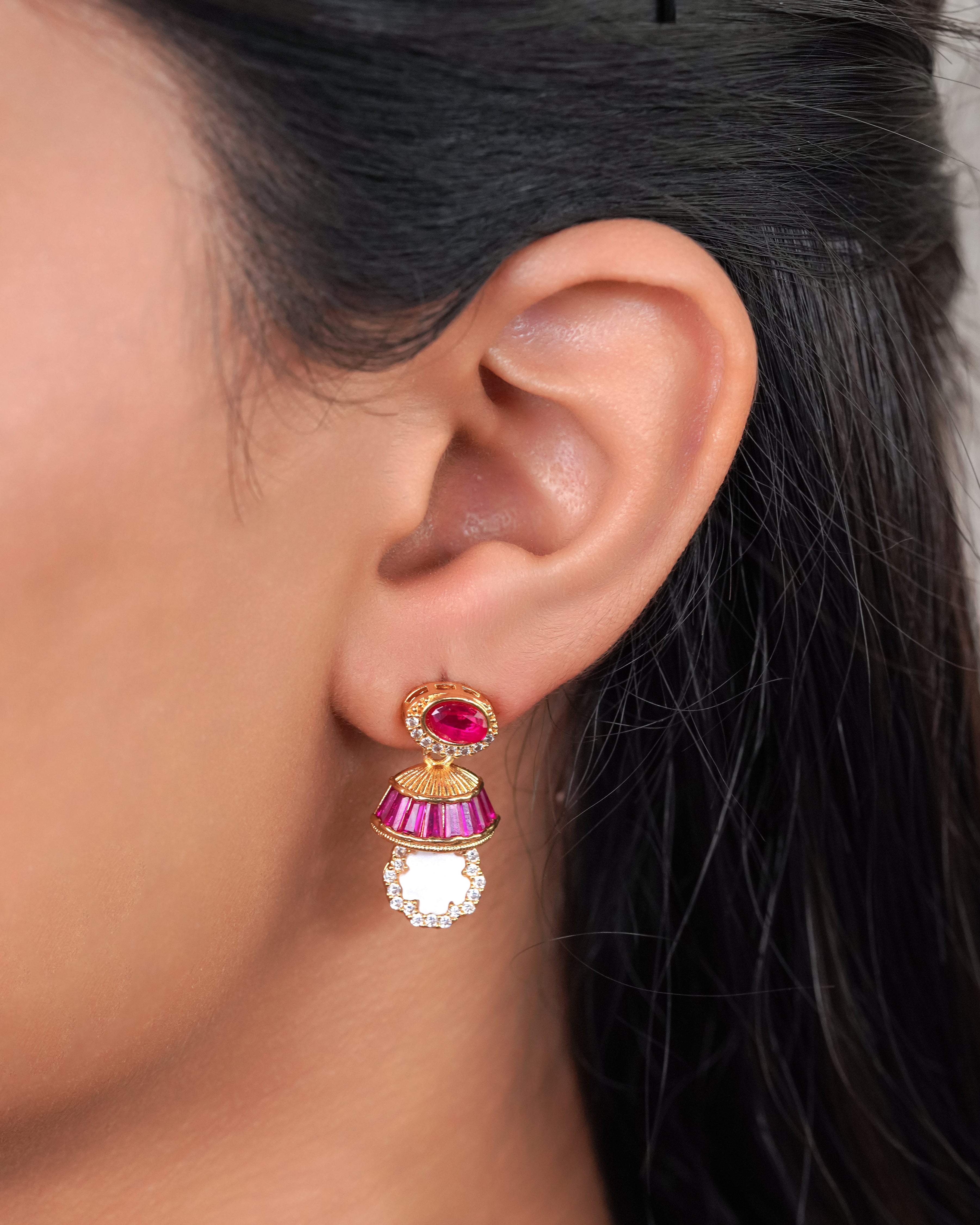 Ruby Radiance Oval-Cut Necklace & Earring Set