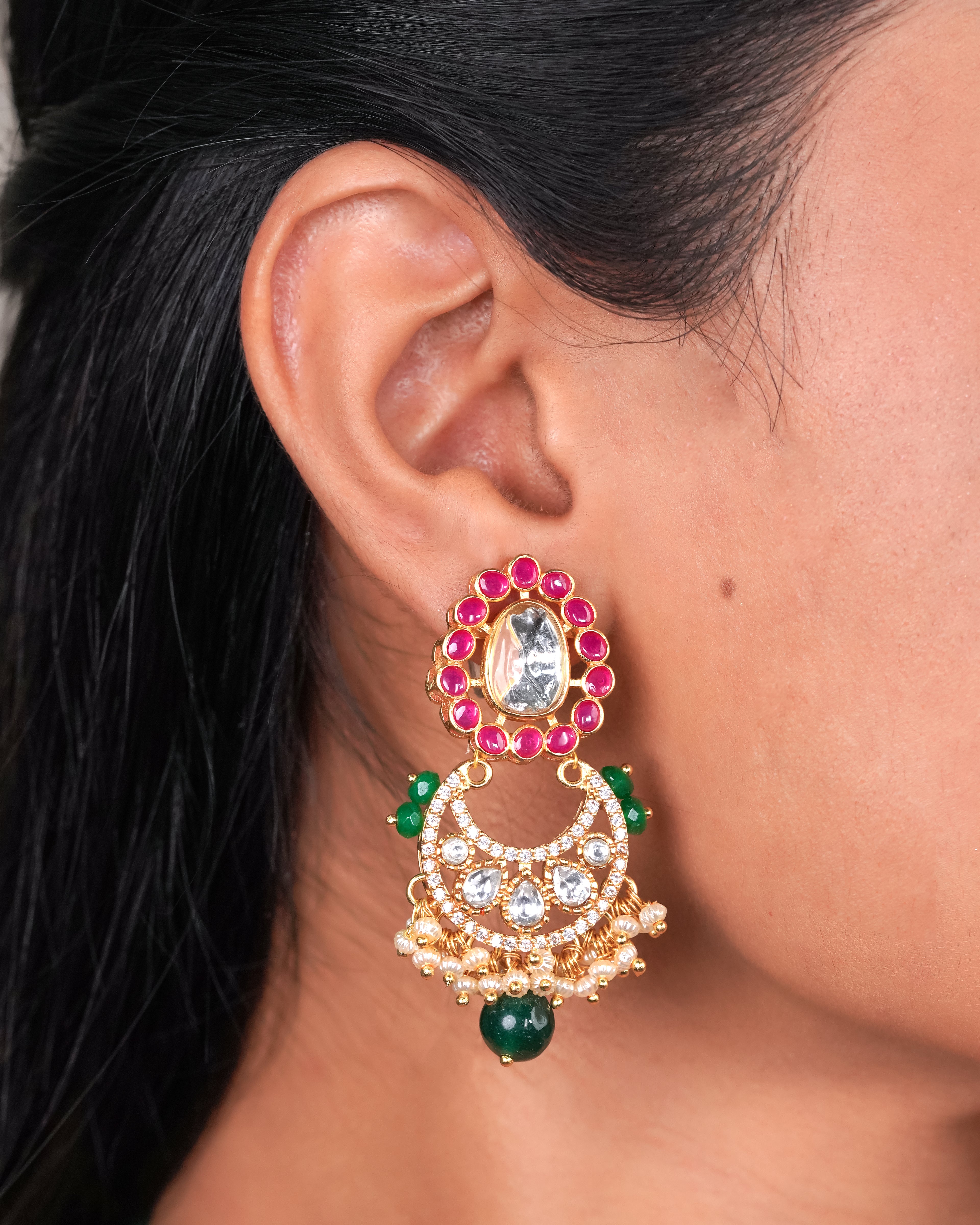 Emerald Maharani Crescent Set