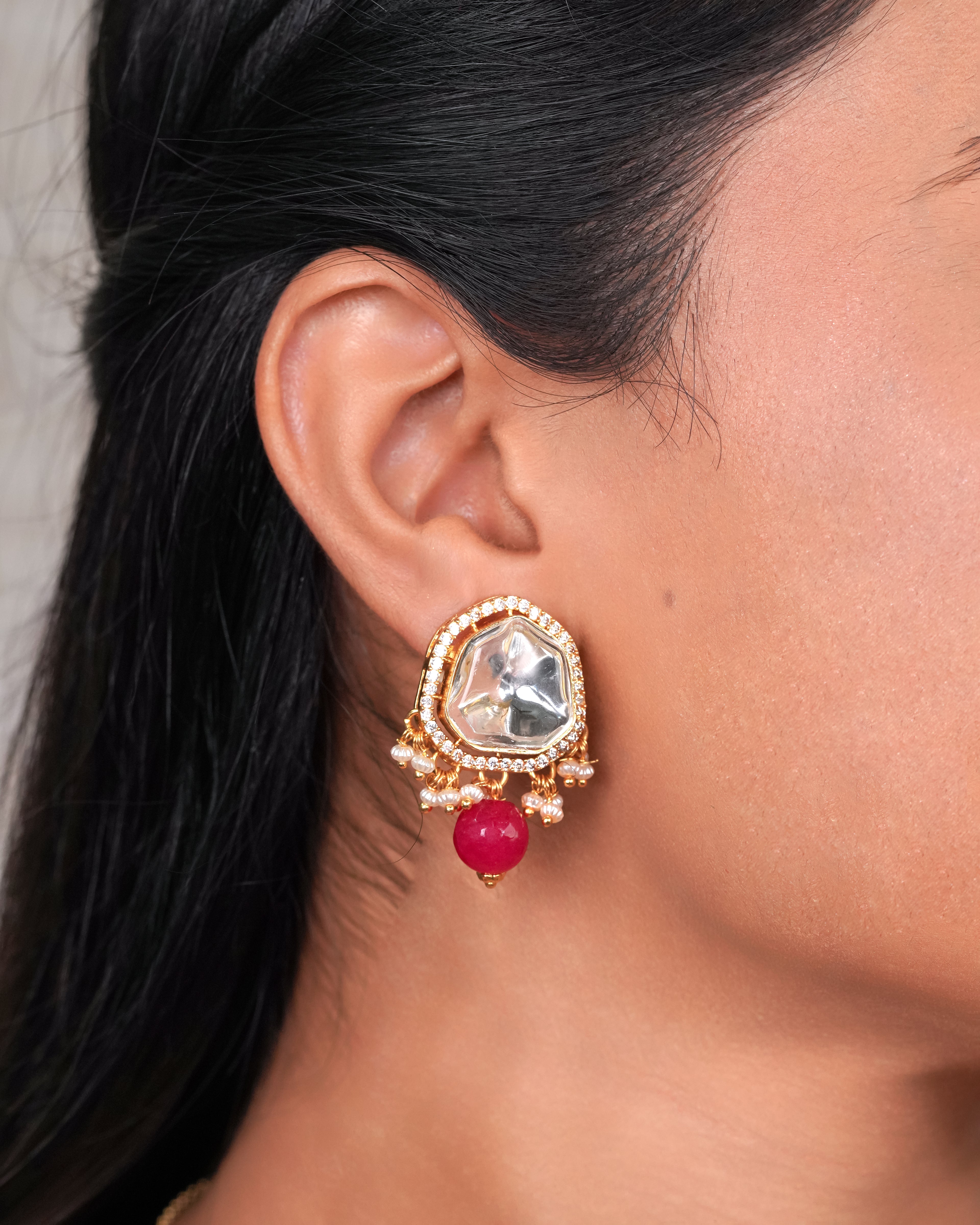 Regal Ruby Jharokha Jewelry Set