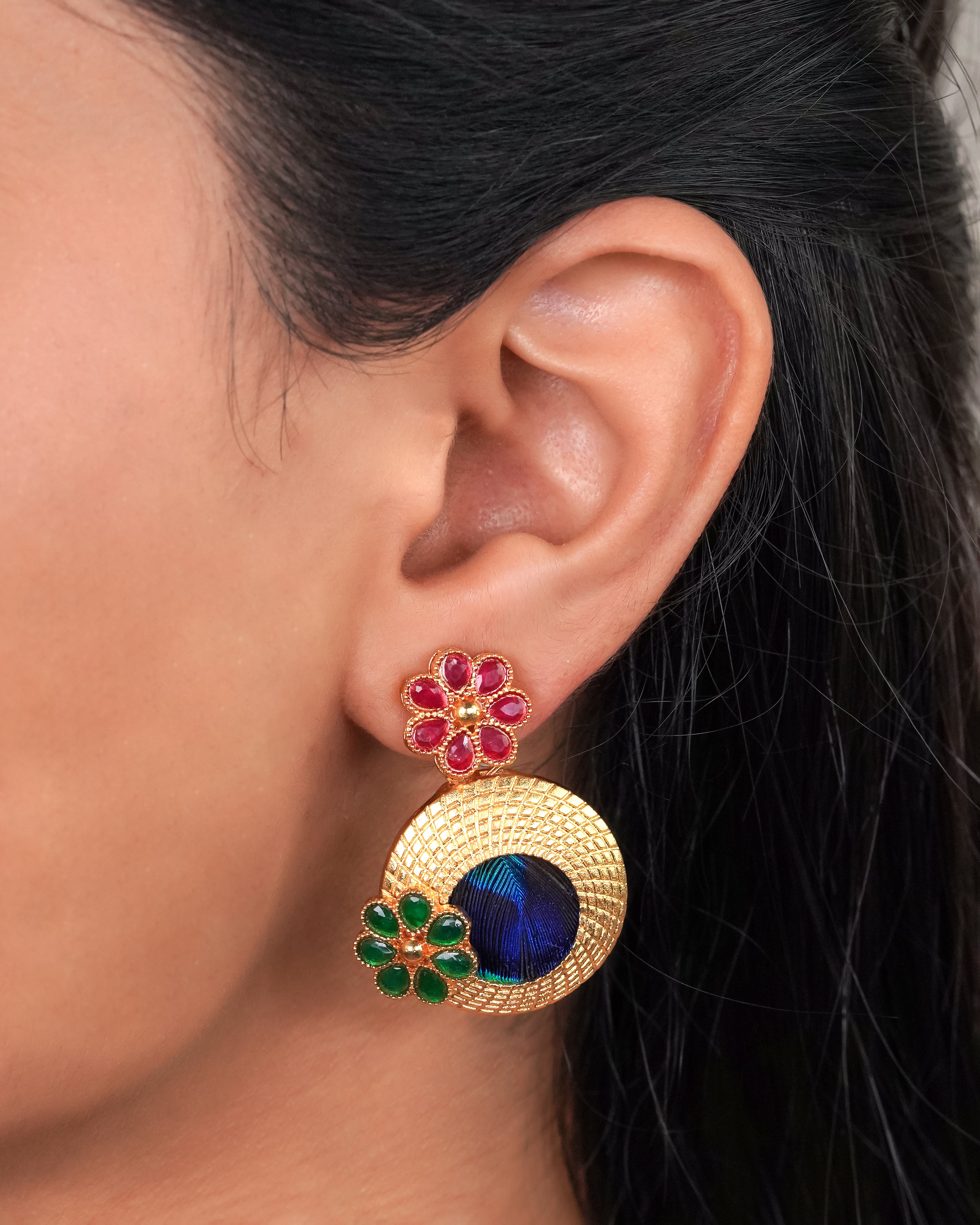 Peacock Bloom Artisan Jewelry Set